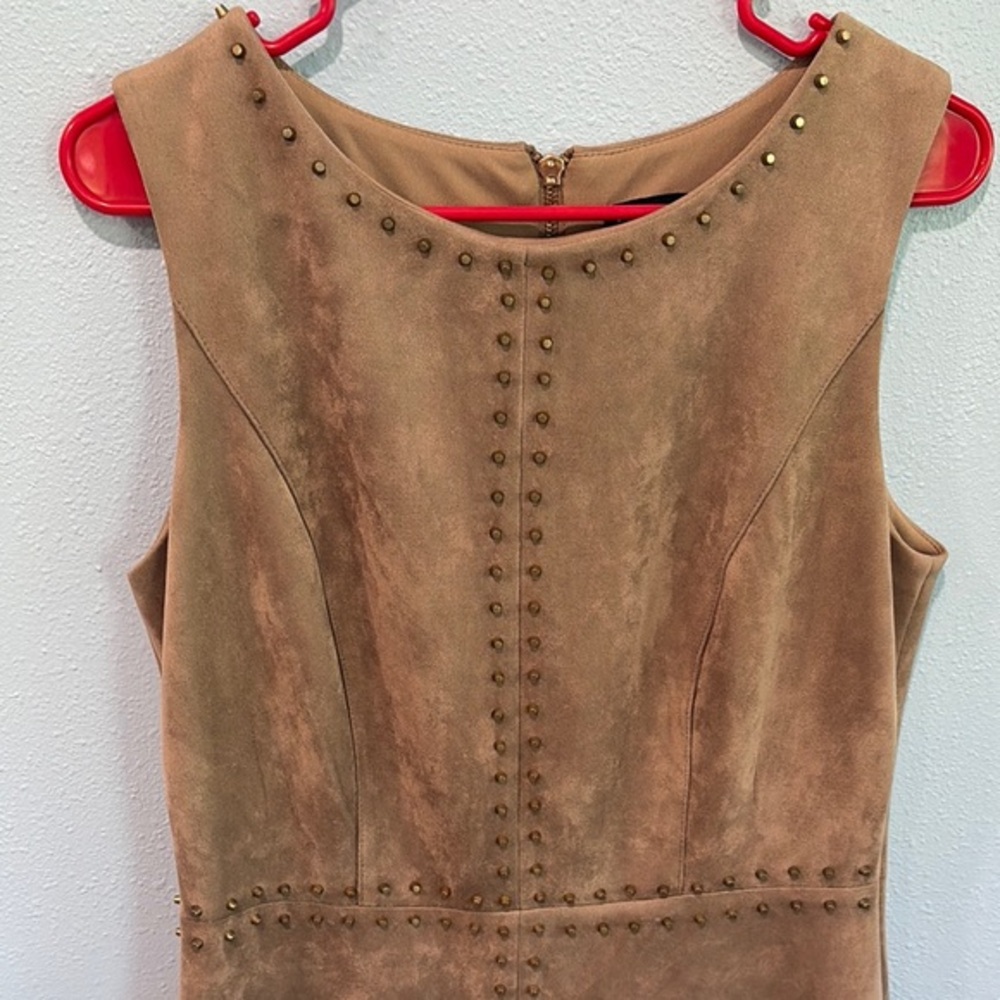JAX Vintage Tan Studded Sleeveless Cocktail Dress grunge goth unique cool date